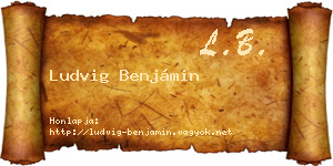 Ludvig Benjámin névjegykártya